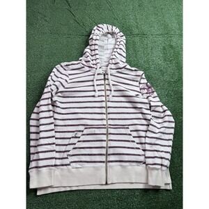 Women's Striped Billabong Surf Hoodie Size XL Rope Pull Strings